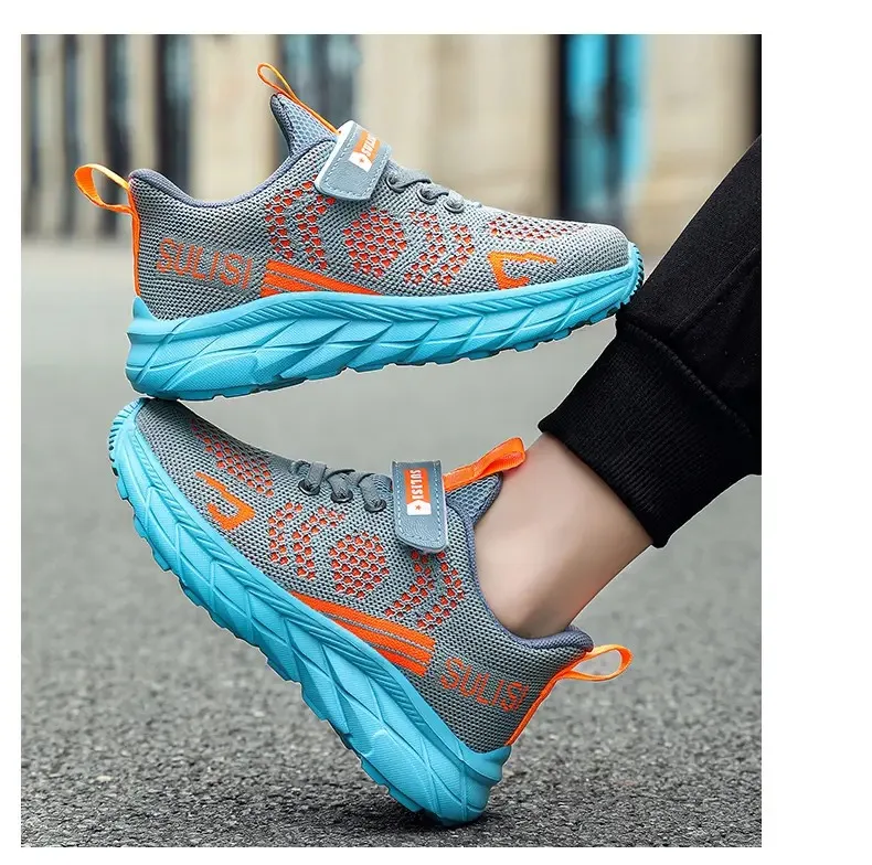 Осенняя спортивная обувь Feizhi с двойной сеткой, детская обувь и повседневная обувь. обувь для мальчиков, детские кроссовки