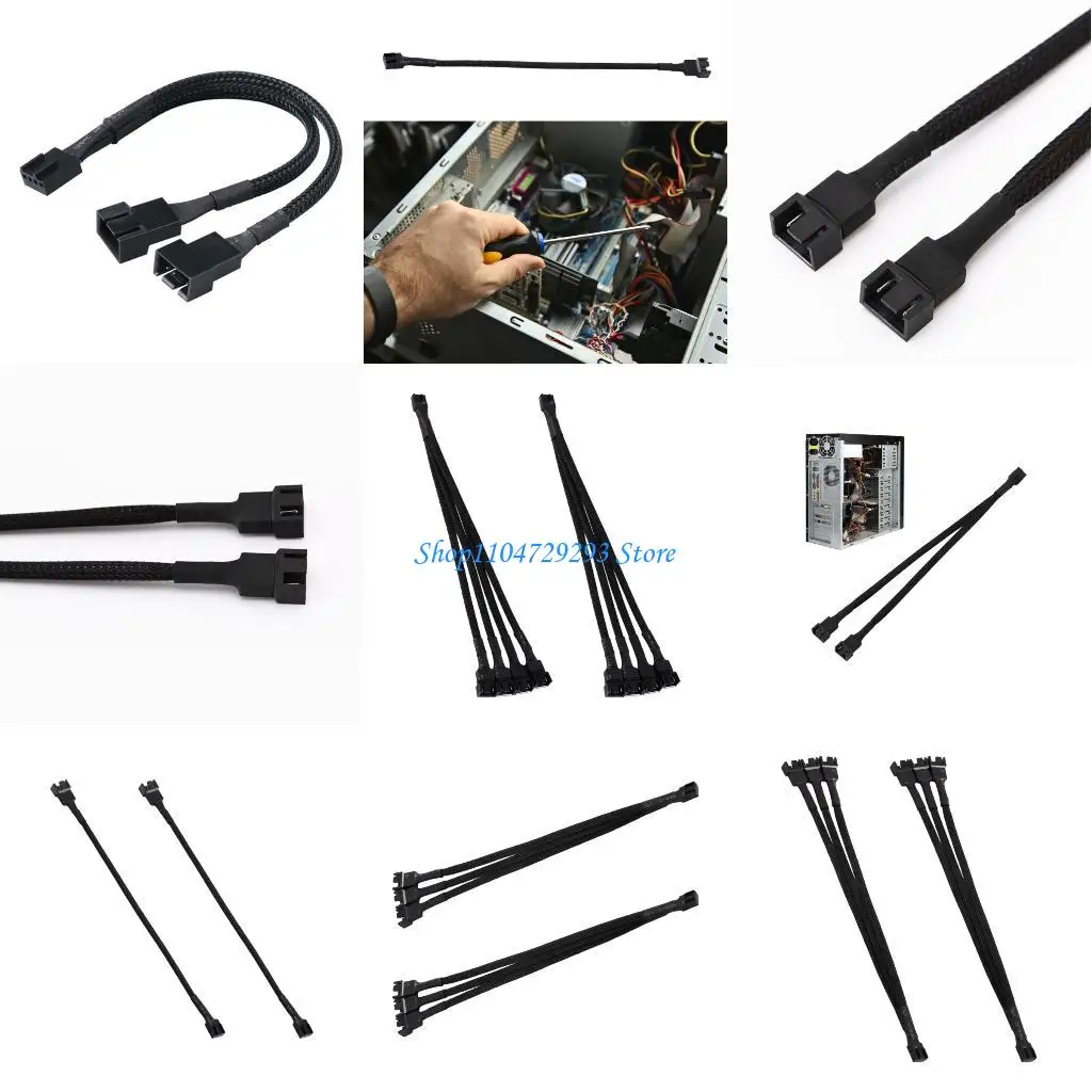 

Y2GD 1Pair 26cm 4Pin 1 to 3 4 PWMs Motherboards Fan Cable with Thermals Regulation