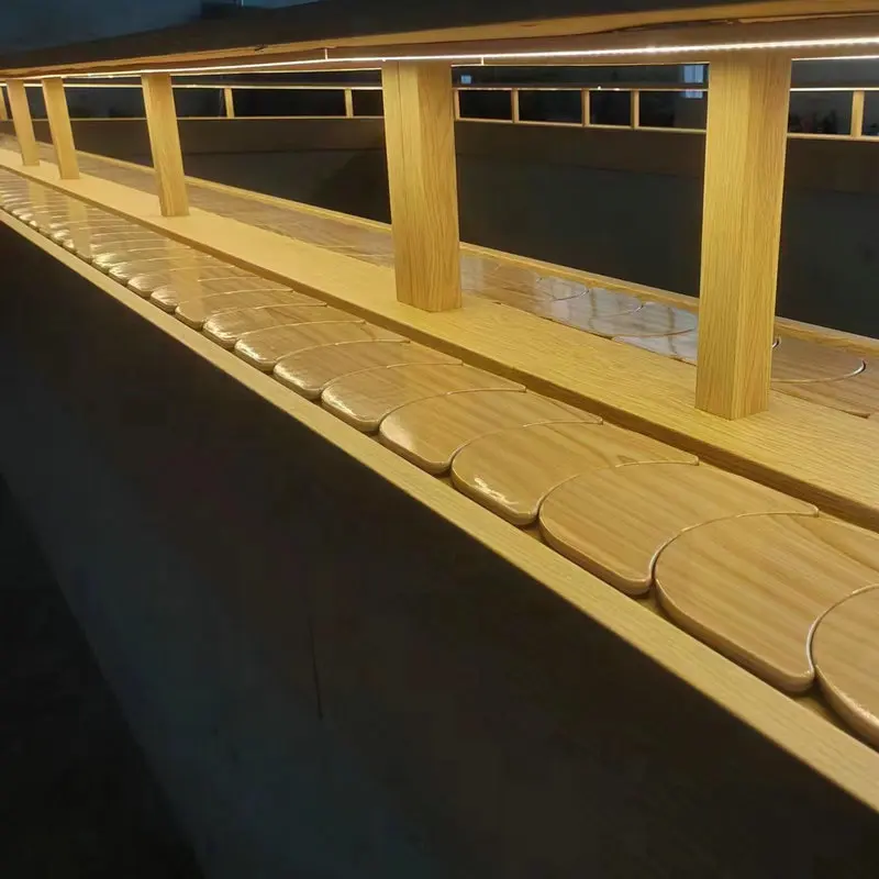 Fully Customized 114mm 140mm Wide Sushi Crescent Rotary Conveyor Belt for Sushi Restaurant