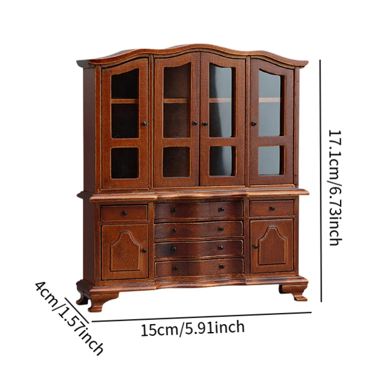 Dollhouse Cabinet Decoration Pretend Play Simulation Life Scene Miniature Cupboard Bookshelf for Bedroom Living Room Home Girls