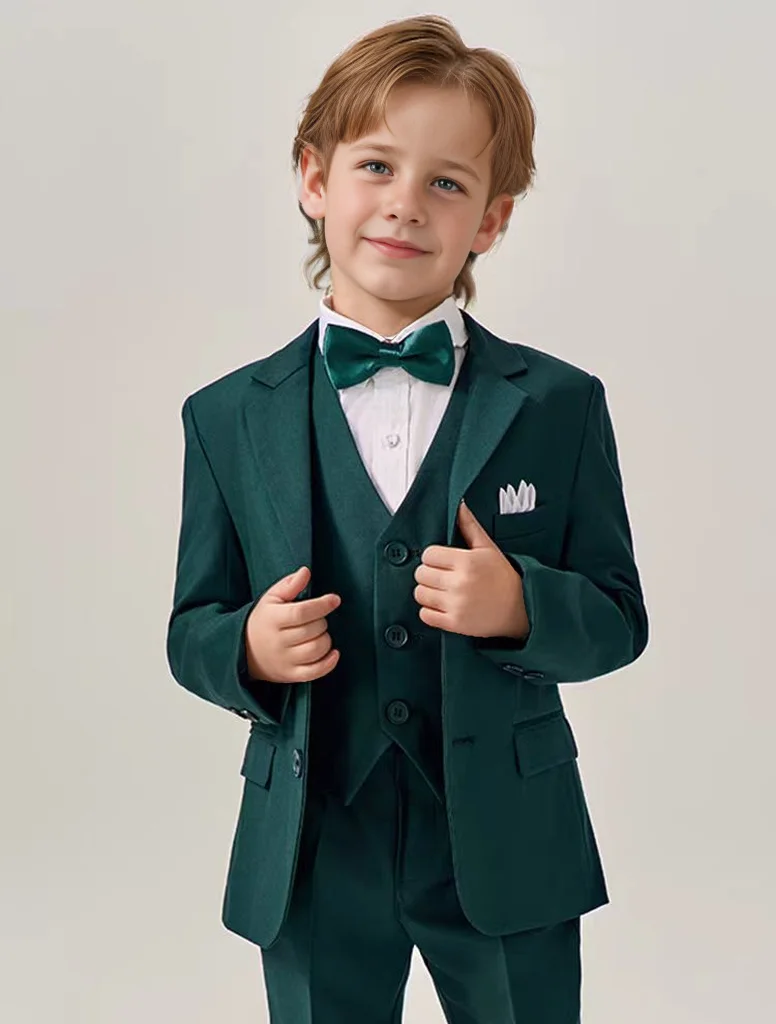 Suit for boy hHgh Quality Blazer Vest Pants Three Pieces Wedding Birthday Evening Party  Elegant Kids Clothes  3-16 Years