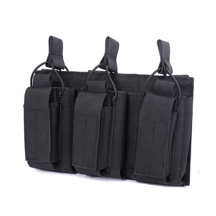 Tactical Double/Triple 1000D Mag Pouch Molle Open-Top Triple Magazine Pouch Rifle Carrier Holster for M4 M14 M16 AK 1000D Tacti