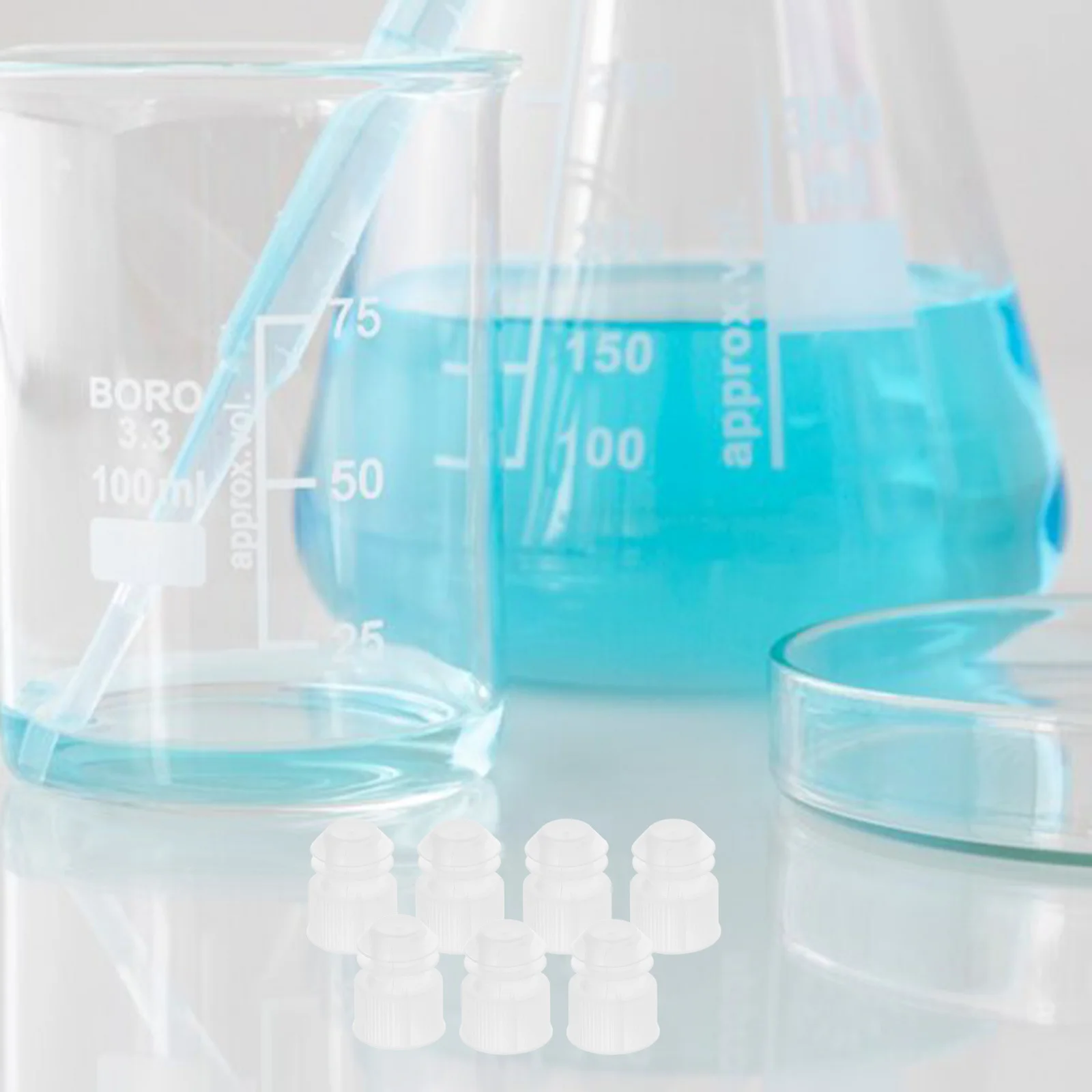 

100 Pcs Test Tube Cover Laboratory Plastic Stopper Home Cork Solid for Plugs Stoppers