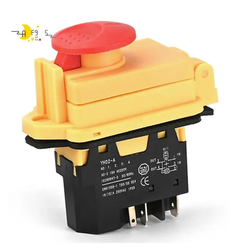 

AF95-YH02-A Электромагнитный переключатель 250 В 16 А Кнопка запуска для станкового оборудования Водонепроницаемый