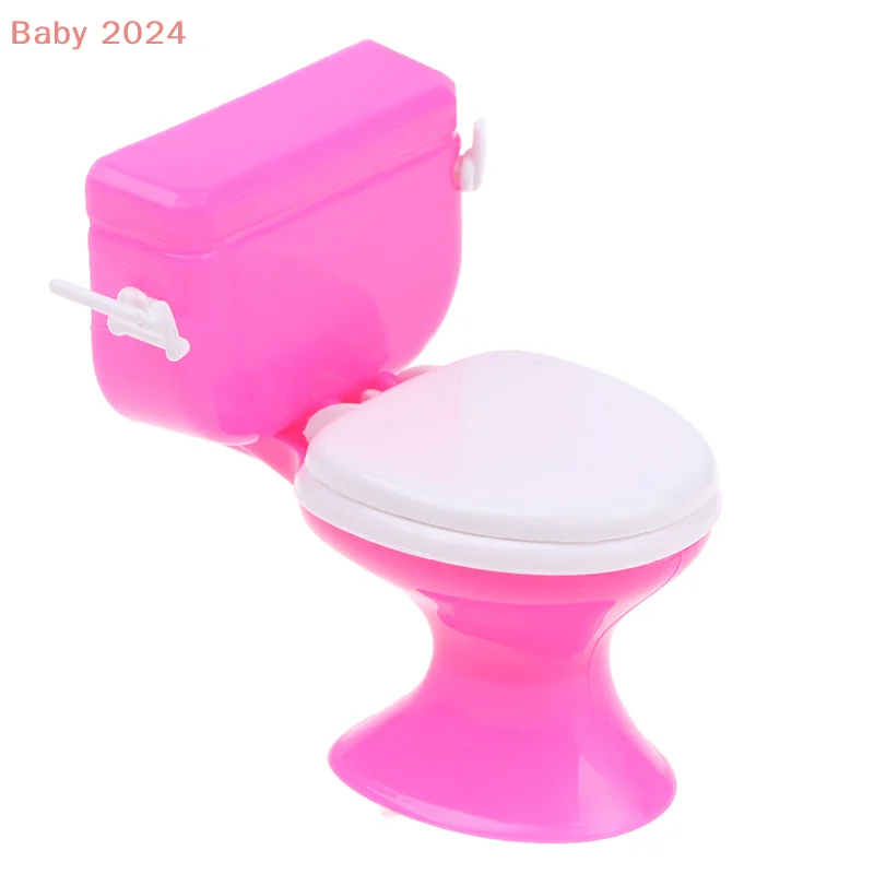 Muebles para casa de muñecas, juego de baño, casa de muñecas en miniatura, juguetes para juego de imitación