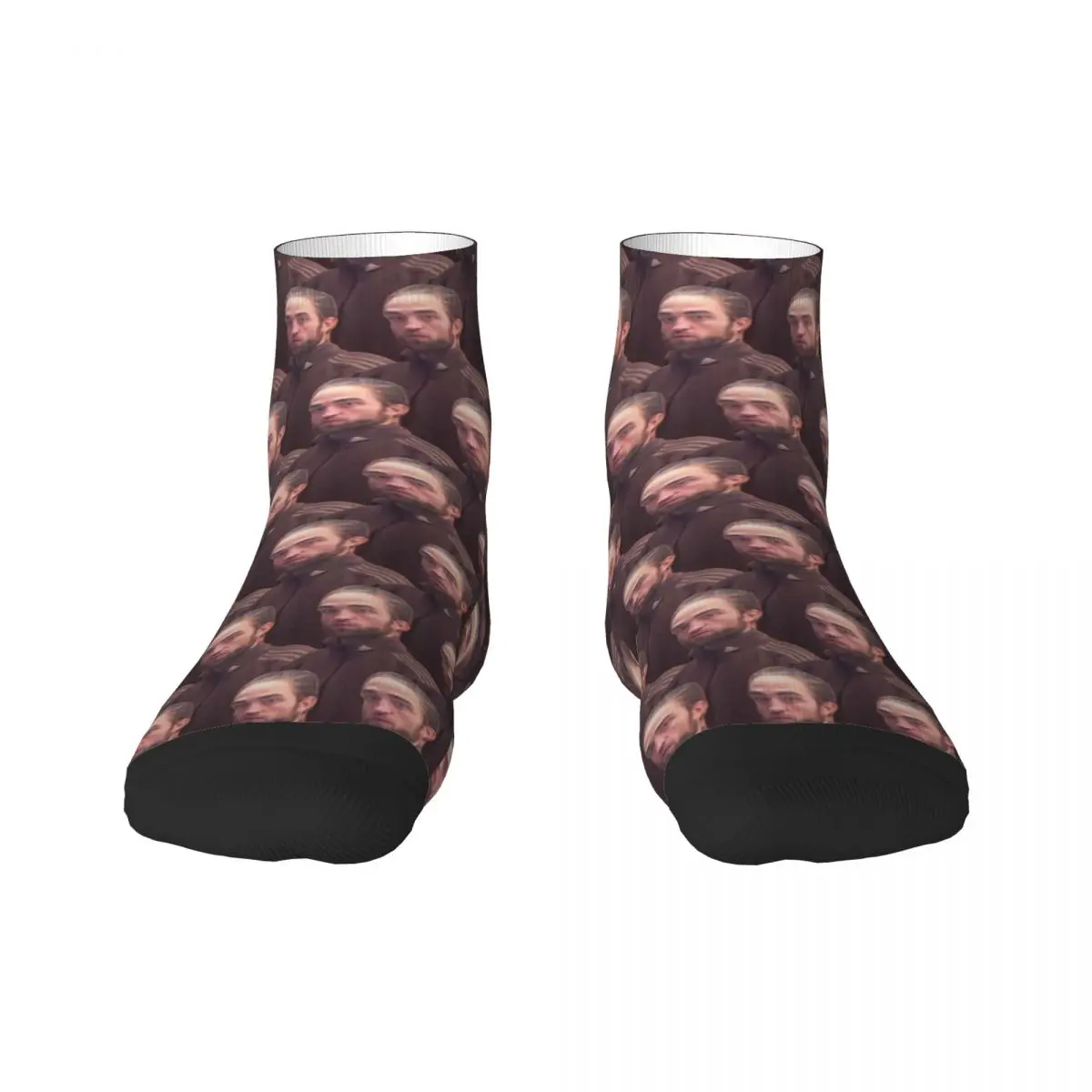 

Cool Print Robert Patinson Meme Socks for Women Stretchy Summer Autumn Winter Rob This Man Shows Up In Your Kitchen Crew Socks