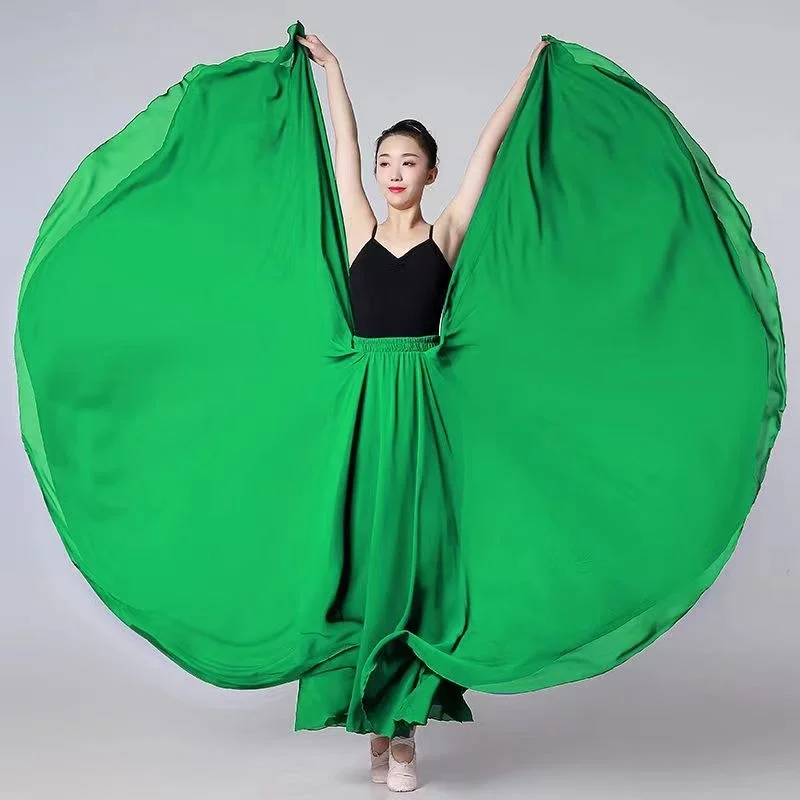 Robe de danse classique en mousseline de soie double couche, grande balançoire résistante, jupe de plage de vacances, performance de danse, XSilk Iang, 720