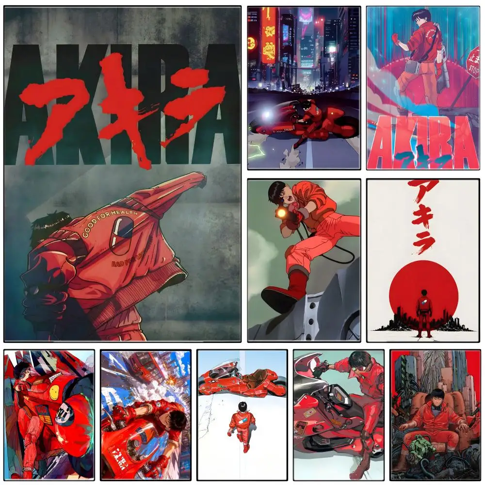 Cyberpunk Sci-Fi Seinen Anime A-Akira Poster  Self-adhesive Art Waterproof Paper Sticker Coffee House Bar Room Wall Decor