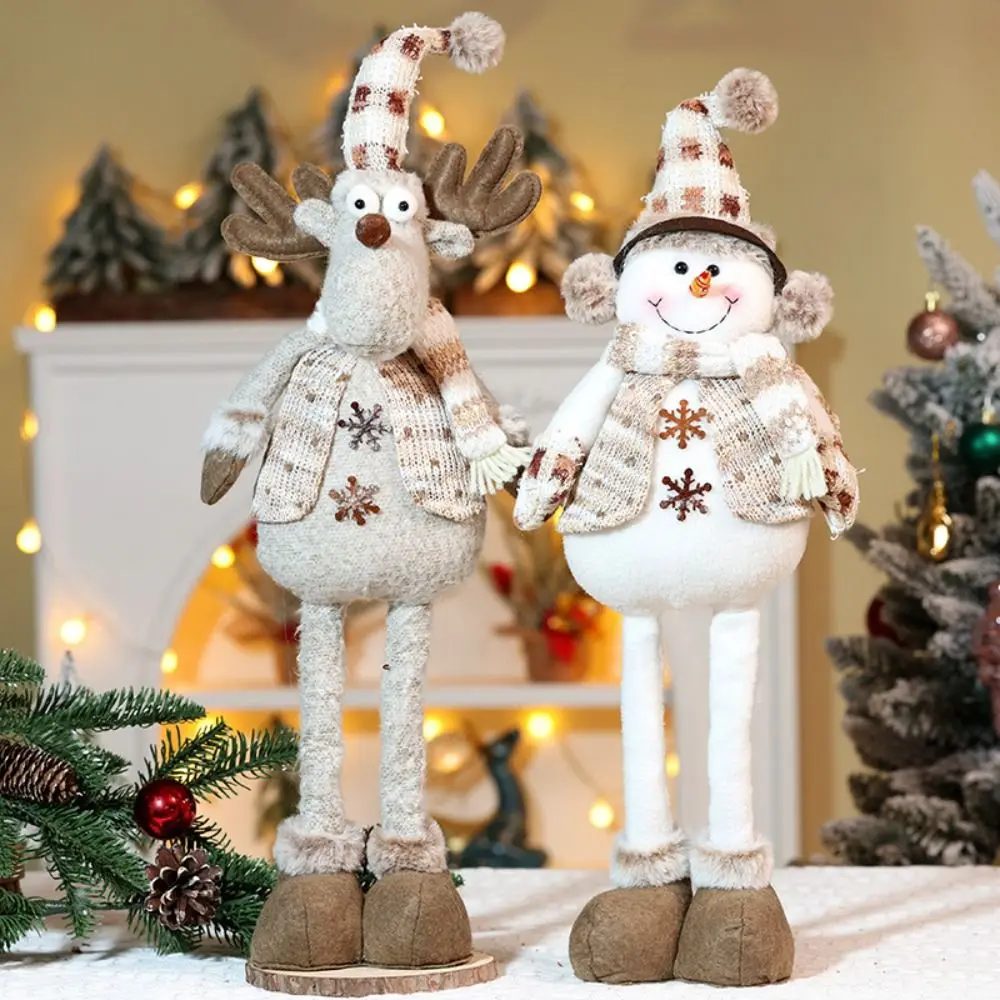 

New Christmas Snowman Telescopic Window Scene Christmas Decoration Happy New Year Knitted Elk Desktop Home Decoration