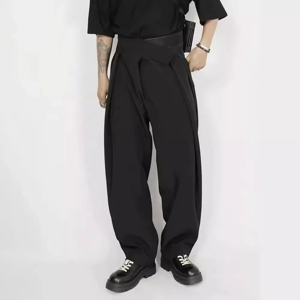 

Pop Japanese Style Blacksuit Pants Men Women's Draped Casual Trousers Legs Dragging Pants Mountain Design Sensibility Magic Stic