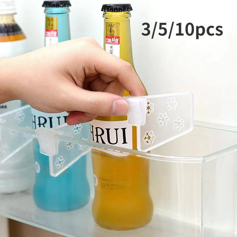 3/5/10PCS Storage Partition Tool Fridge Partition Baffle Creative Kitchen Bottles Cans Shelf Organizer Storage Organizer