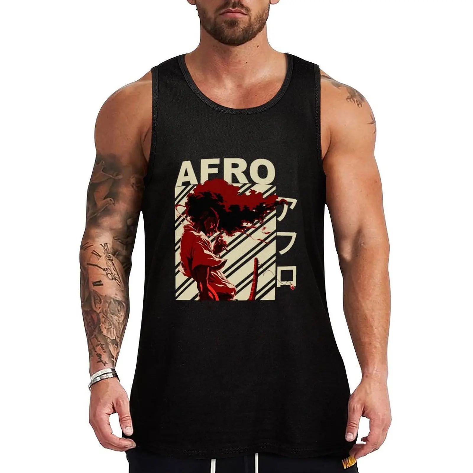 

AFRO - Vintage Art Tank Top tops gym t shirt men Vest male