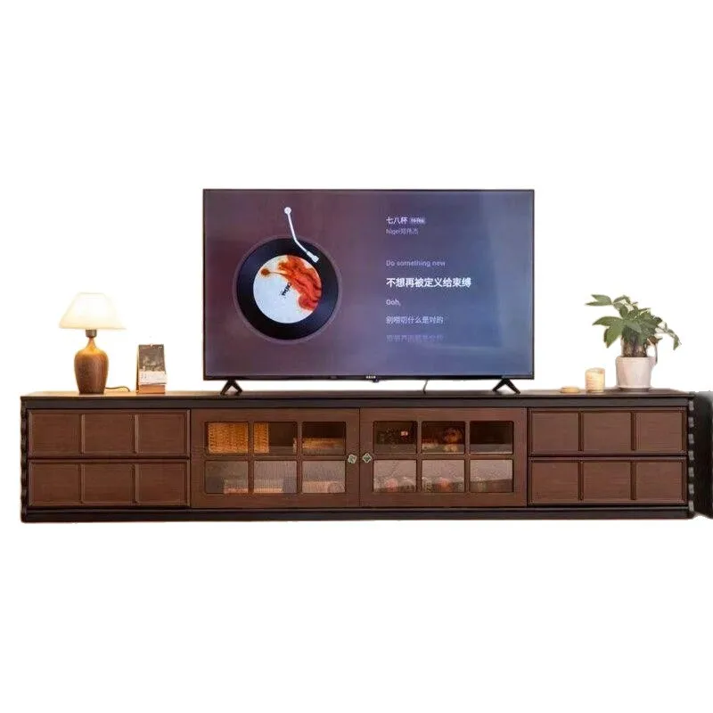 

Retro cabinet antique floor with coffee table American living room home TV cabinet