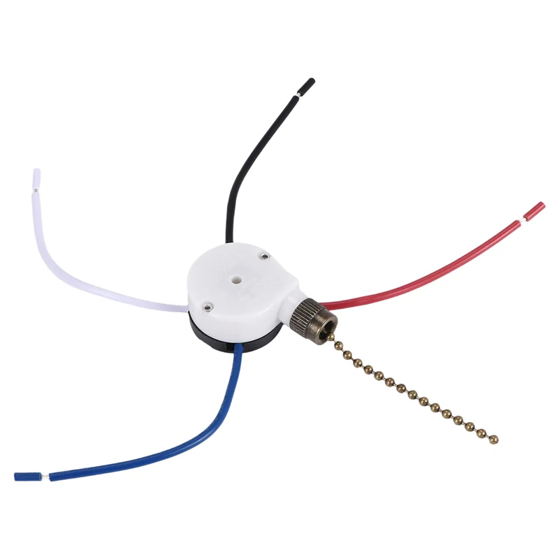 BAAJ-مفتاح أضواء مروحة السقف Zingear ZE-208S E89885 3 سرعات 4 سلك مفتاح مروحة سلسلة سحب ، مفتاح أضواء المروحة