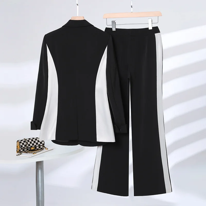 Black Women Suit Pants Set 2 Piece Blazer+Trousers Spring Office Lady Business Work Wear Jacket Formal Elegant Coat Prom Dress