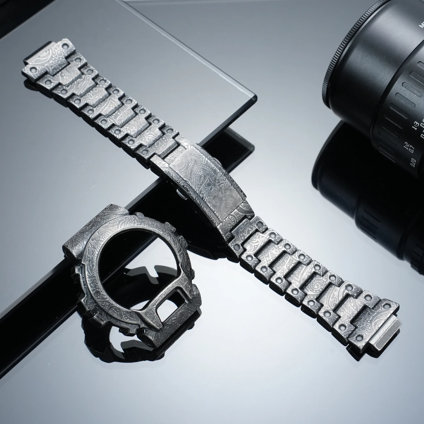 Watch accessories, suitable for Casio G-SHOCK DW6900 stainless steel strap, modified with a stainless steel paisley pattern case