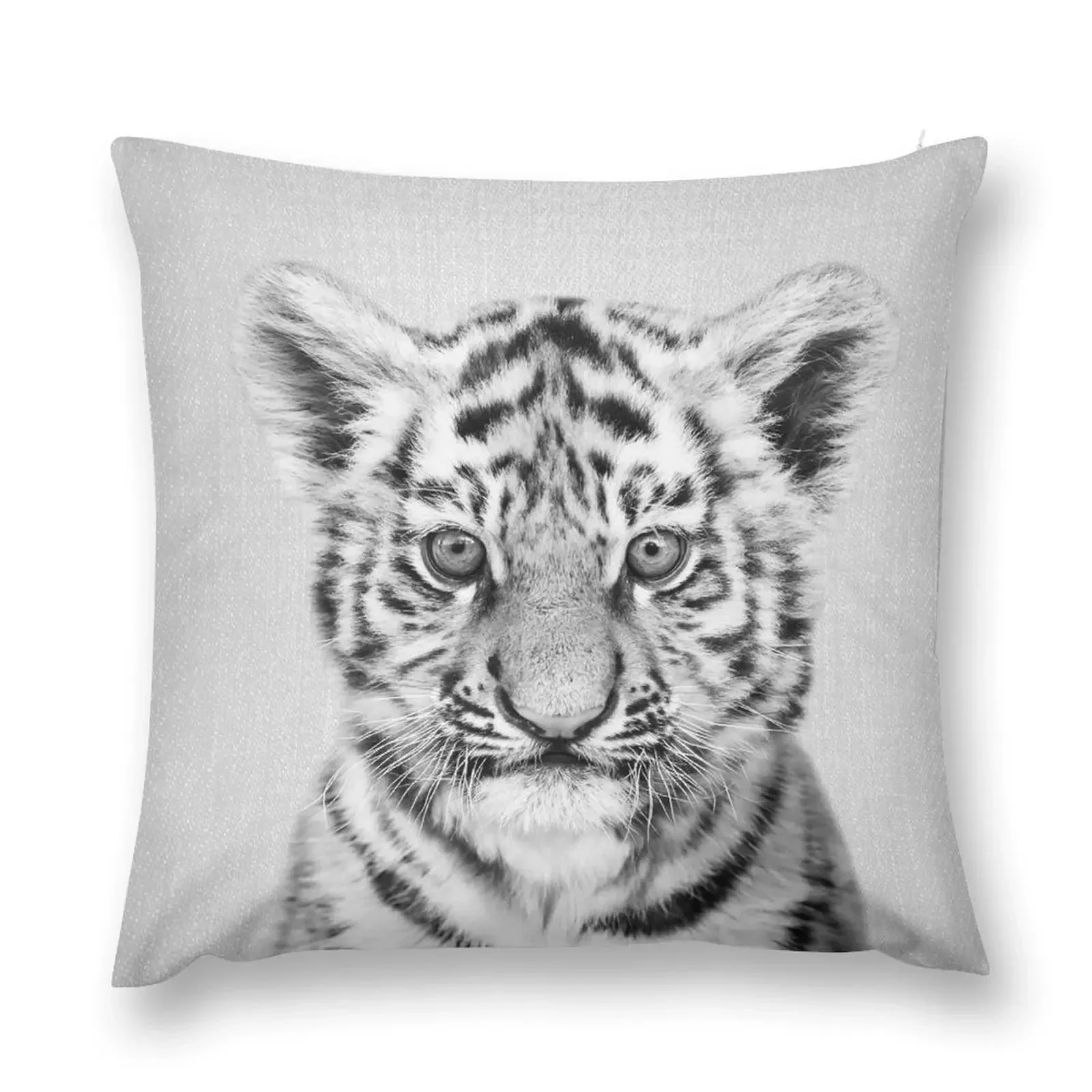 

Baby Tiger - Black & White Throw Pillow Sofa Cushions Cover luxury home accessories Sofa Cushions Covers pillow