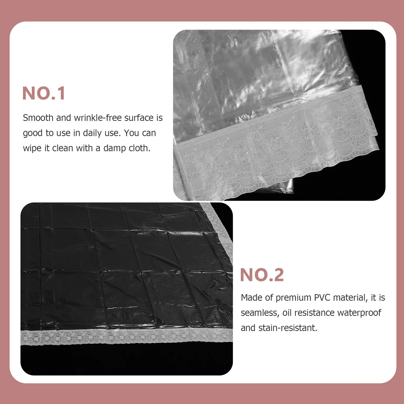 

Dining Table Cover PVC Waterproof Transparent Table Cloth Oil Proof Protector Stain Resistant for Cafes Parties Special Events