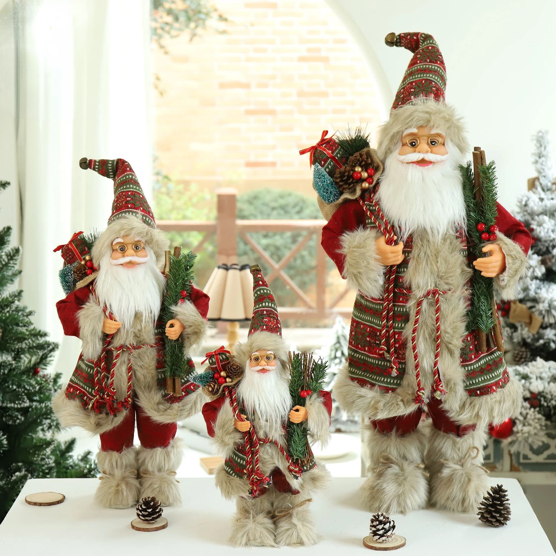 

60cm New Xmas Santa Claus Doll Merry Christmas Decoration for Home Mall Window Ornaments 2023 Navidad Natal Home Christmas Gifts