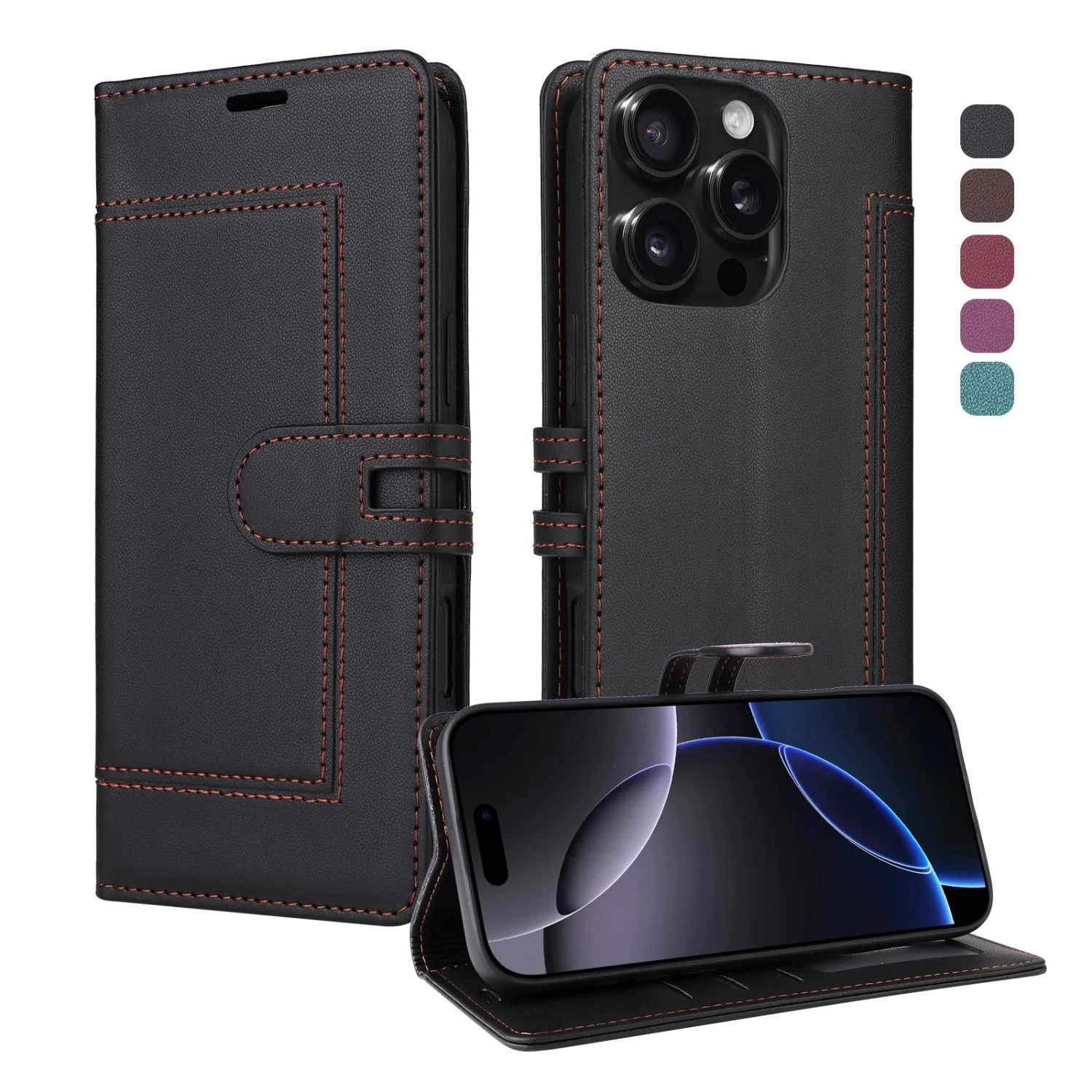 

Luxury PU Leather Flip Case For Google Pixel 8 9 10 Pro XL Holder Slots Wallet Phone Stand Cover For Google Pixel 8A 9A Coque