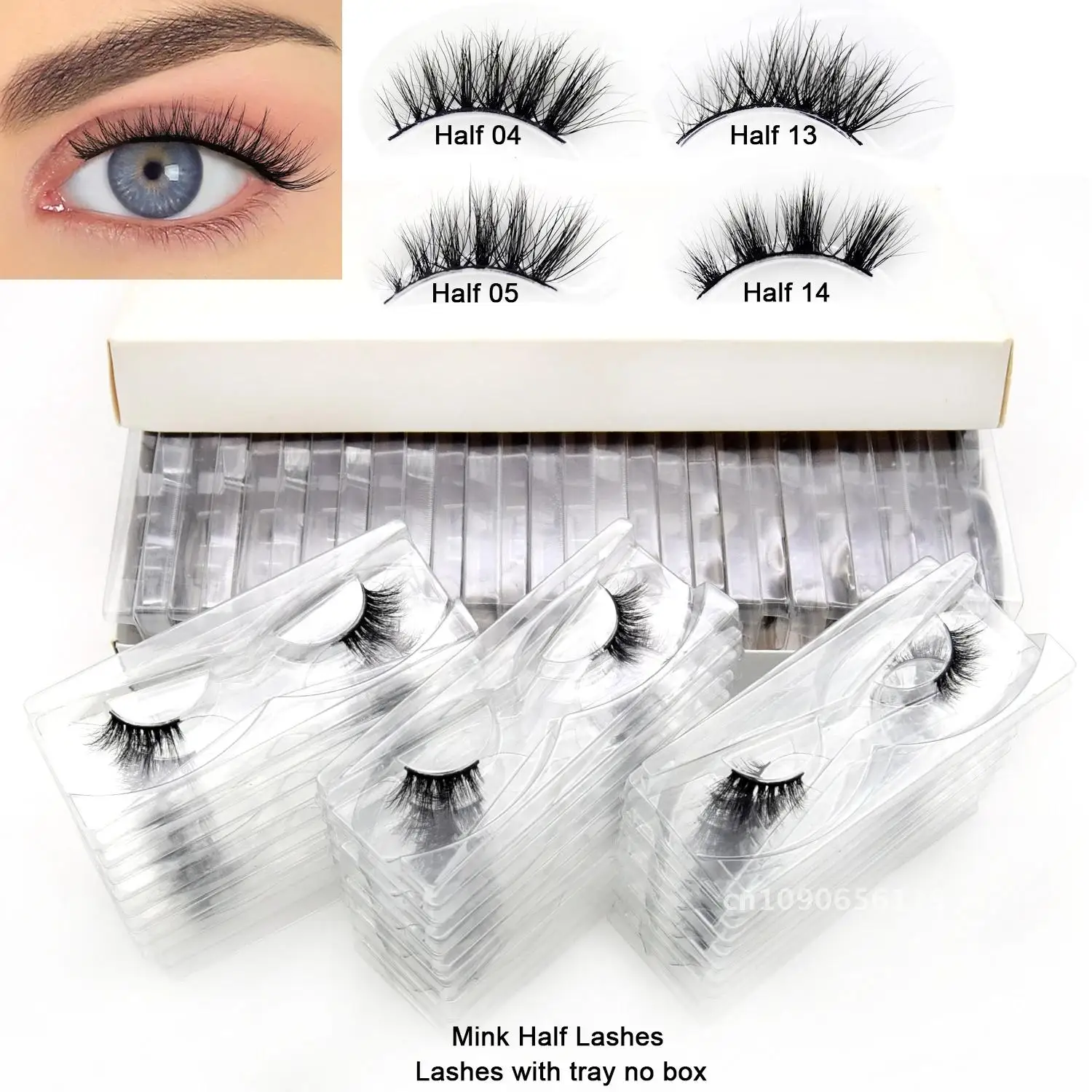 Visofree 3D Half Lashes Wholesale Natural Half False Eyelashes 3D Mink Lashes Wispy Natural Crisscross Fake Eyelashes Extension