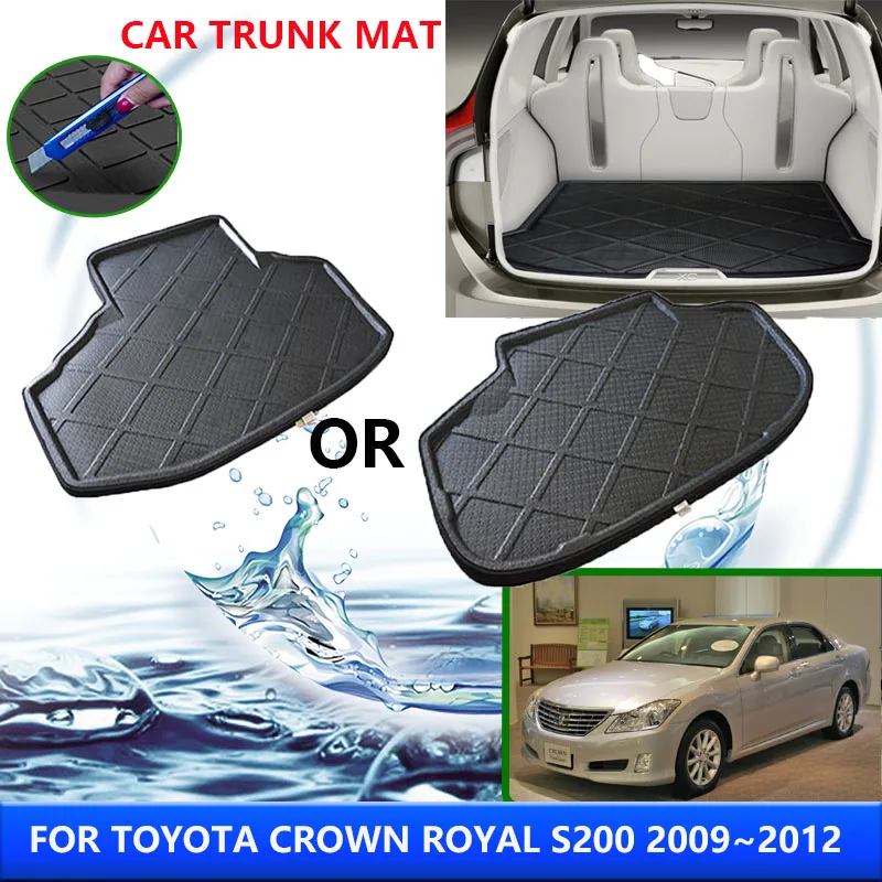 

For Toyota Crown Royal S200 2009~2012 2010 2011 Car Rear Trunk Protector Pads Auto Waterproof Liner Anti-Fouling Mat Accessories