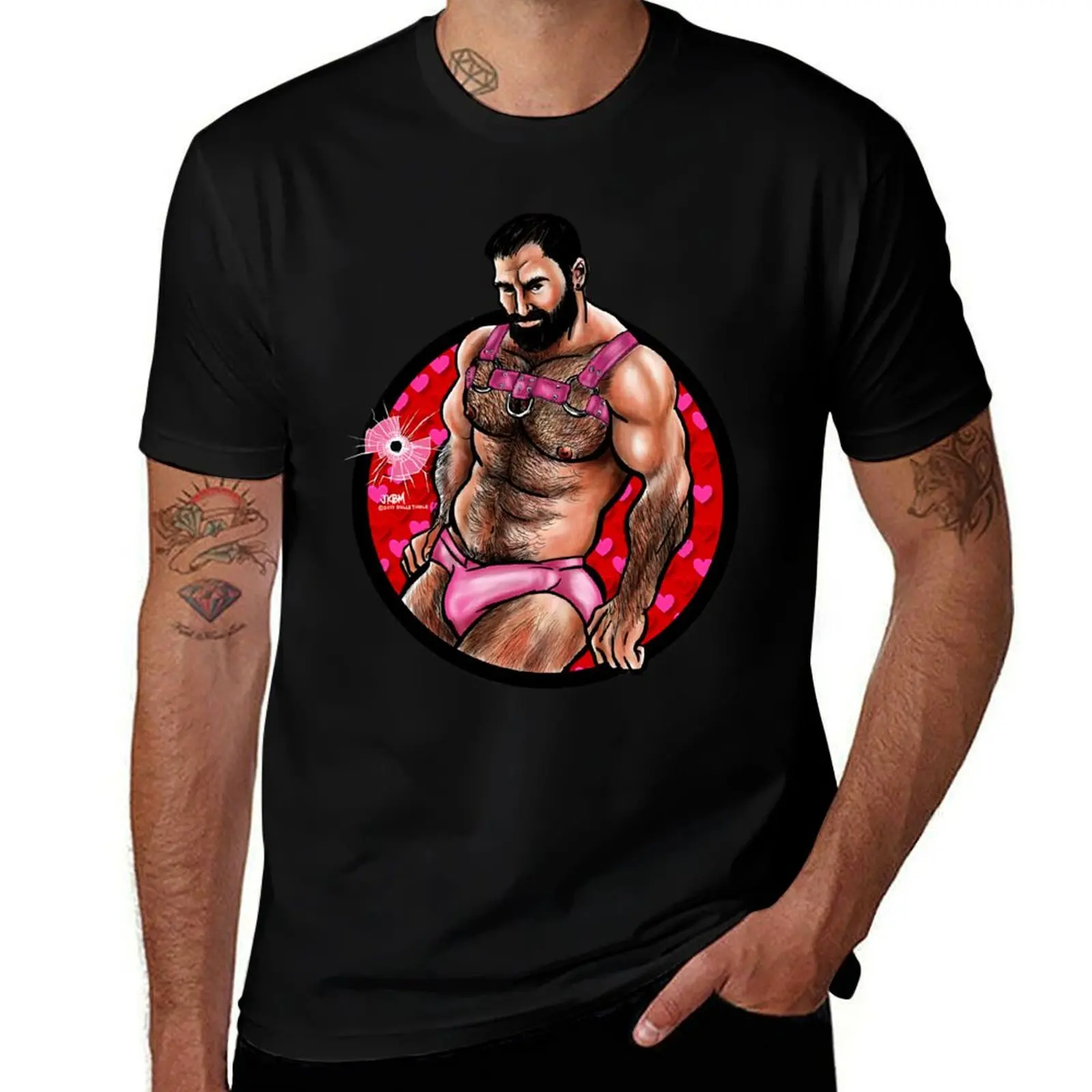 

Bullethole Love: Valentine VPL T-Shirt Basic Short Sleeve T-Shirt for Men