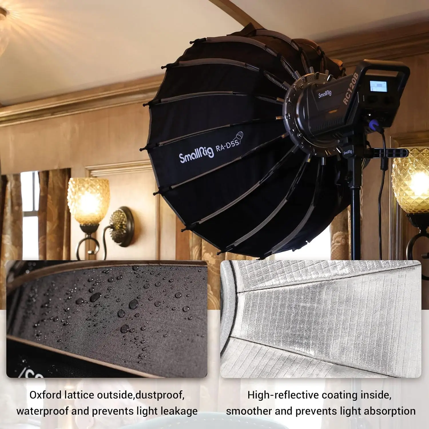 صندوق سوفت باكس مكافئ مقاس 55 سم مع إطلاق سريع، متوافق مع مصابيح Bowens للتصوير الفوتوغرافي المحسن