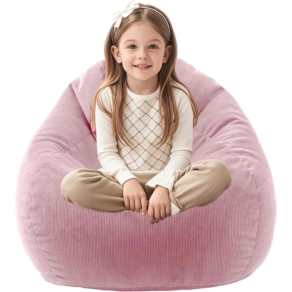 3FT Bean Bag Chairs for Kids/Teens with Memory Foam Filling Bean Bag Sofa with Handle Ultra Soft Washable Corduroy Fabric Lazy