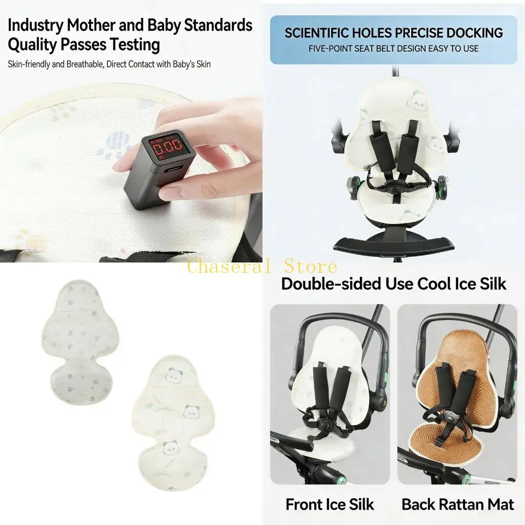 

E7CE Soft And Breathable Infant Pushchair Cover Pram Cart Mat With Natural Bamboo Fiber For Hot Weather