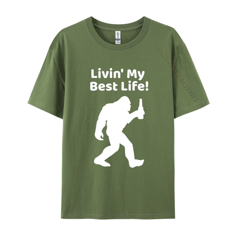 Livin My Best Life Bigfoot T-shirt T-Shirts For Man High Quality Tees Fashion Tops T Shirt Mens Korean Fashion