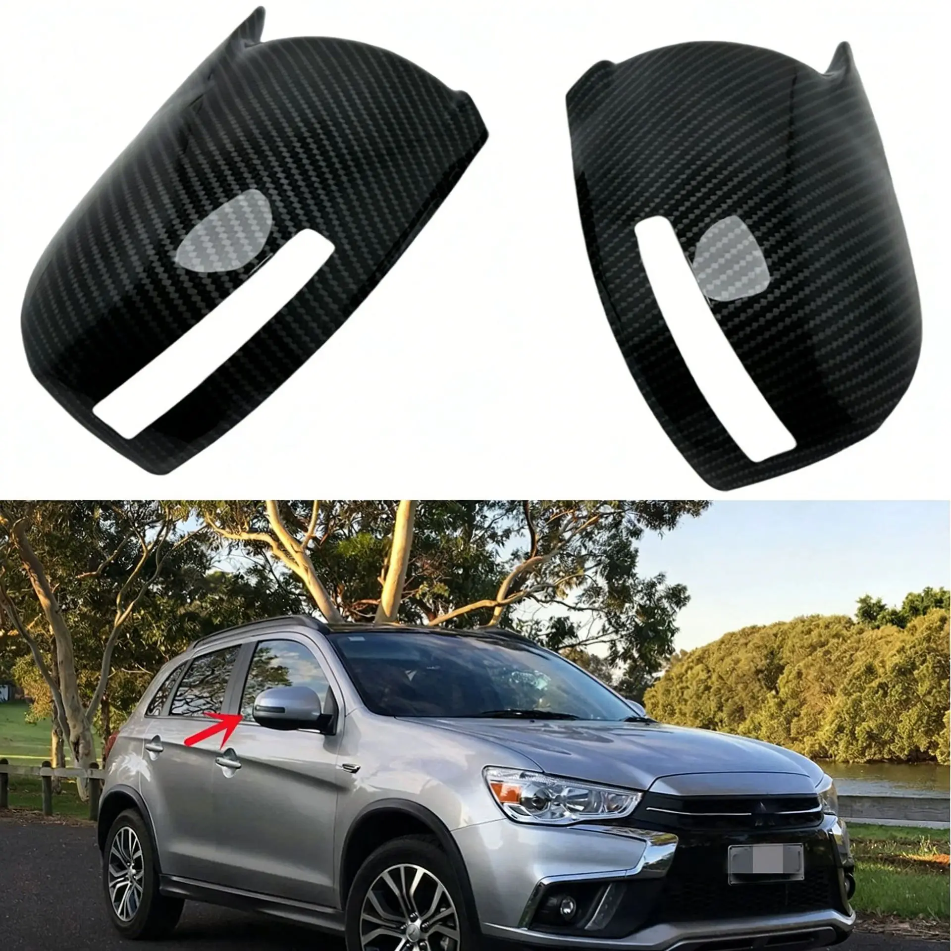 Rearview Mirror Shell / Bull Horn Mirror Cover, Fits Mitsubishi ASX 2013-2020