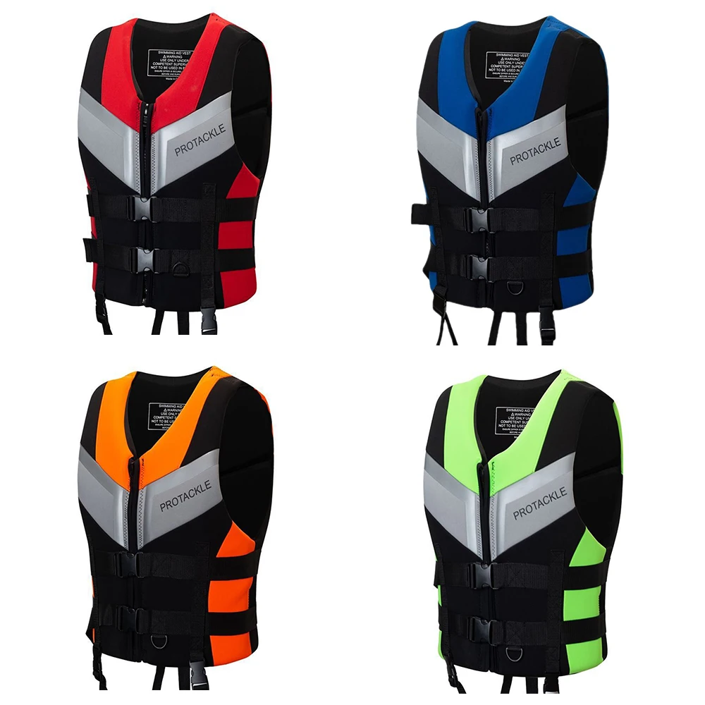 Neoprene Life Vest for Adults, Lightweight Life Jackets, Safety Buckle, Swimming, Boating, Skiing, Survival Suit for Surfing