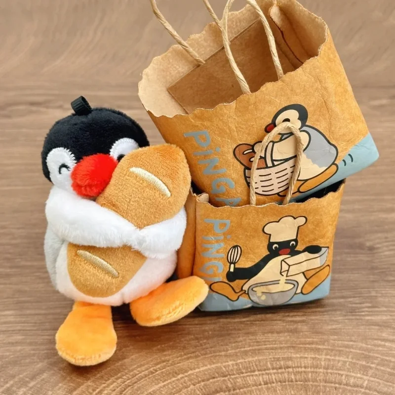 Véritable Pingu Pengu boulangerie série mignon poupée pendentif jouets en peluche Collection Festival modèle de noël ornement enfants cadeau porte-clés