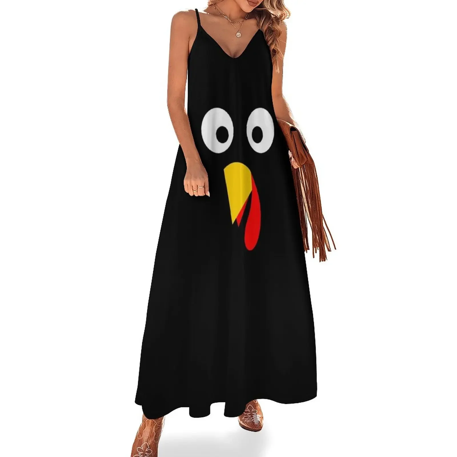 

Thanksgiving Thanksgiving turkey face costume Sleeveless Dress dress party night dress summer 2025 women