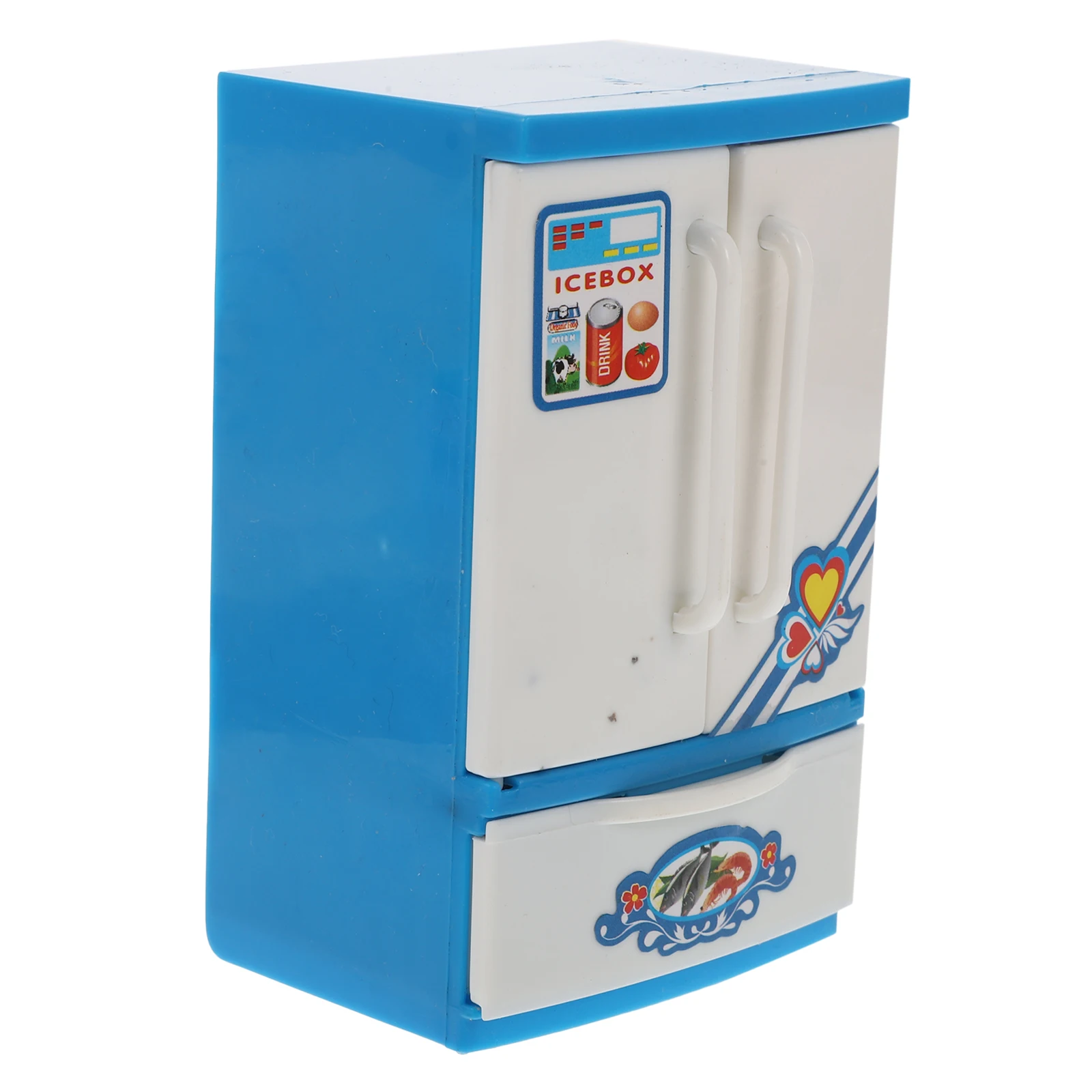 Mini geladeira brinquedo simulado cozinha plástico suave seguro prático jogando casa brinquedos diversão cognitiva acessível