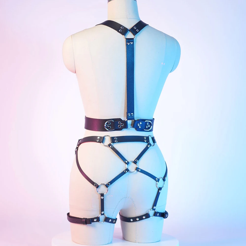 Bdsm Lingerie Body Harness Gothic Belt Women Sexy Harness Belt Garters Leather Lingerie Fetish Clothing Thigh Garter Stockings