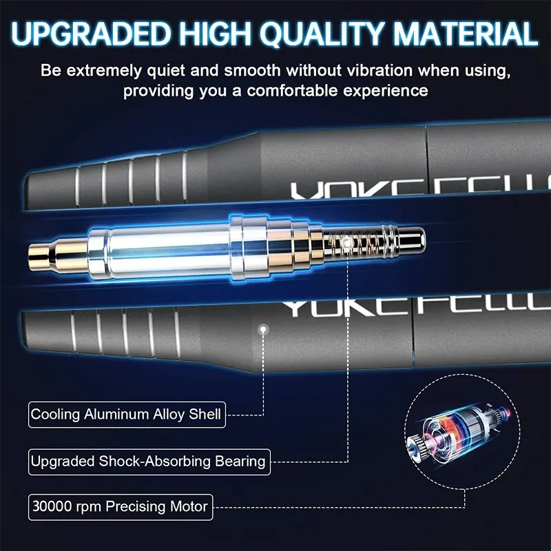 Yokefellow Móng Tay Điện khoan 30000RPM chuyên nghiệp Móng Tay Điện tập tin Kit cho Acrylic gel móng tay móng chân nhà sử dụng