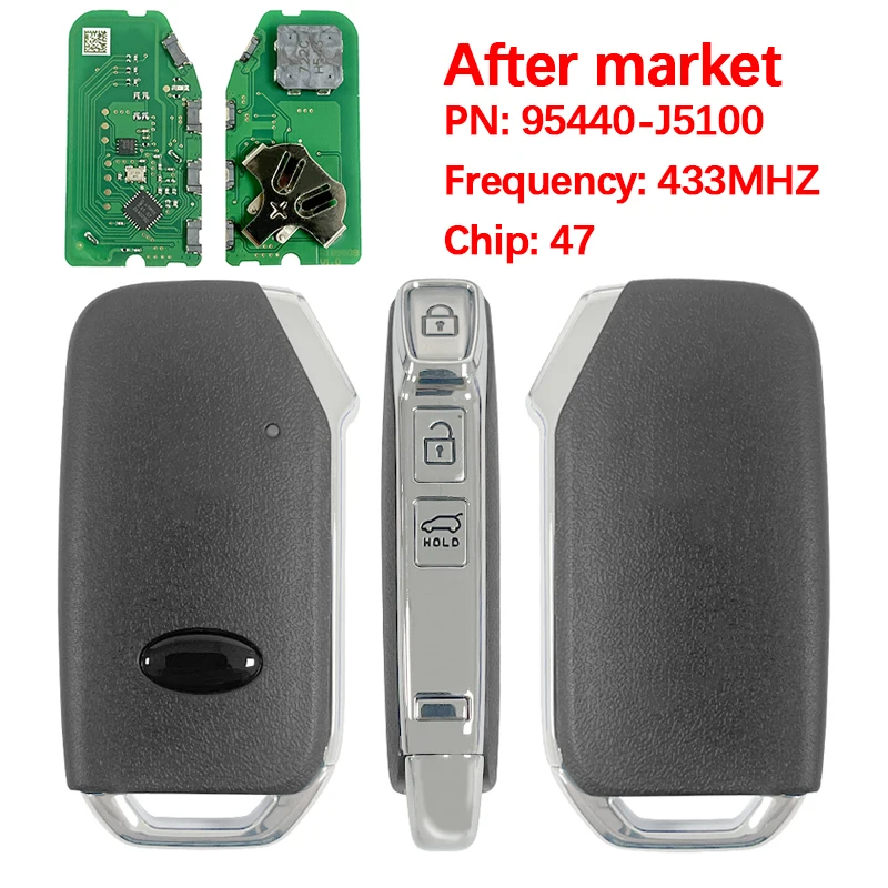 

CN051097 Aftermarket 3 Buttons Smart Remote Control Key FCC 95440-D9610 47 Chip 433MHz Keyless Go For Kia Sportage 2019-2022