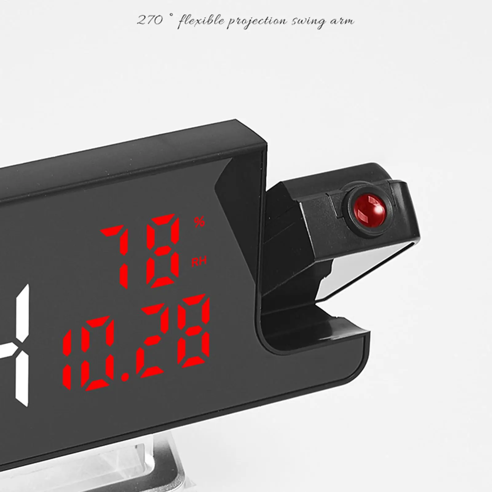 Projection Clock For Bedroom Ceiling 270 Rotatable Projector LED Display Digital Alarm Clocks With Temperature & Humidity