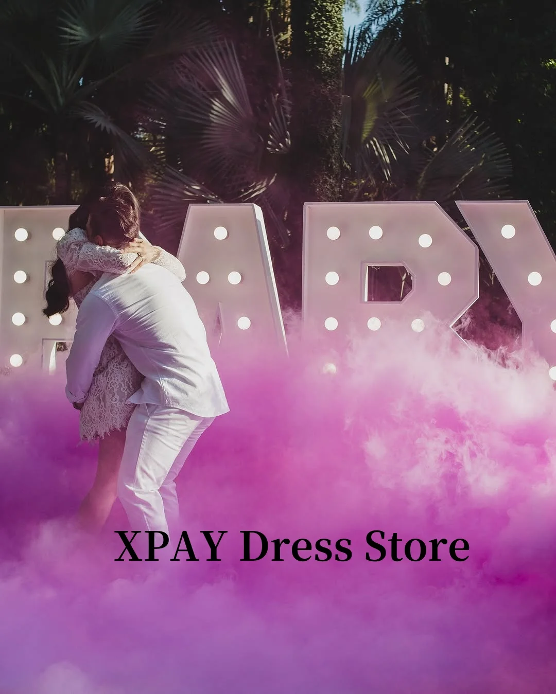 XPAY – Mini robe de soirée de mariage courte, élégante, avec veste, manches longues, robe de mariée d'été, dubaï, pour femmes arabes, personnalisée