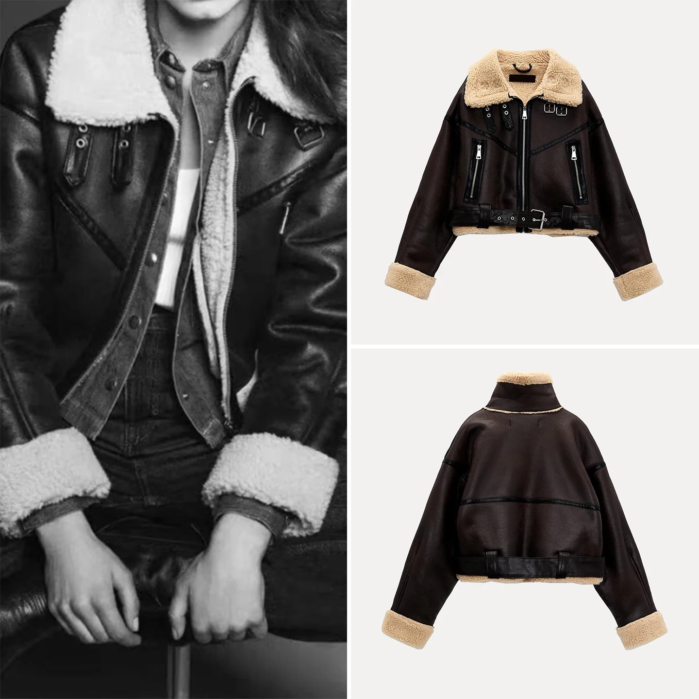 Faionable Commuter Sle Cappotto in pelle ort da donna Autunno 2025 Ele Personali con cerniera abbinata lunga Sve Ladies Jaet