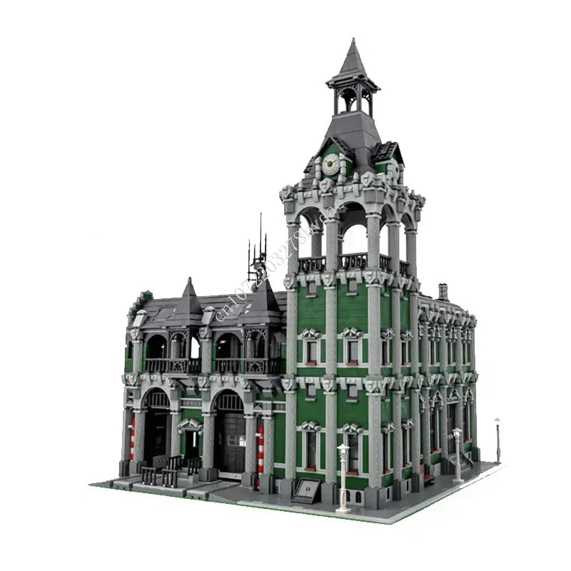 12597PCS MOC Modulaire Europese Treinstation Street view Bouwstenen Model Technische Bricks DIY Montage Kinderen Speelgoed Geschenken