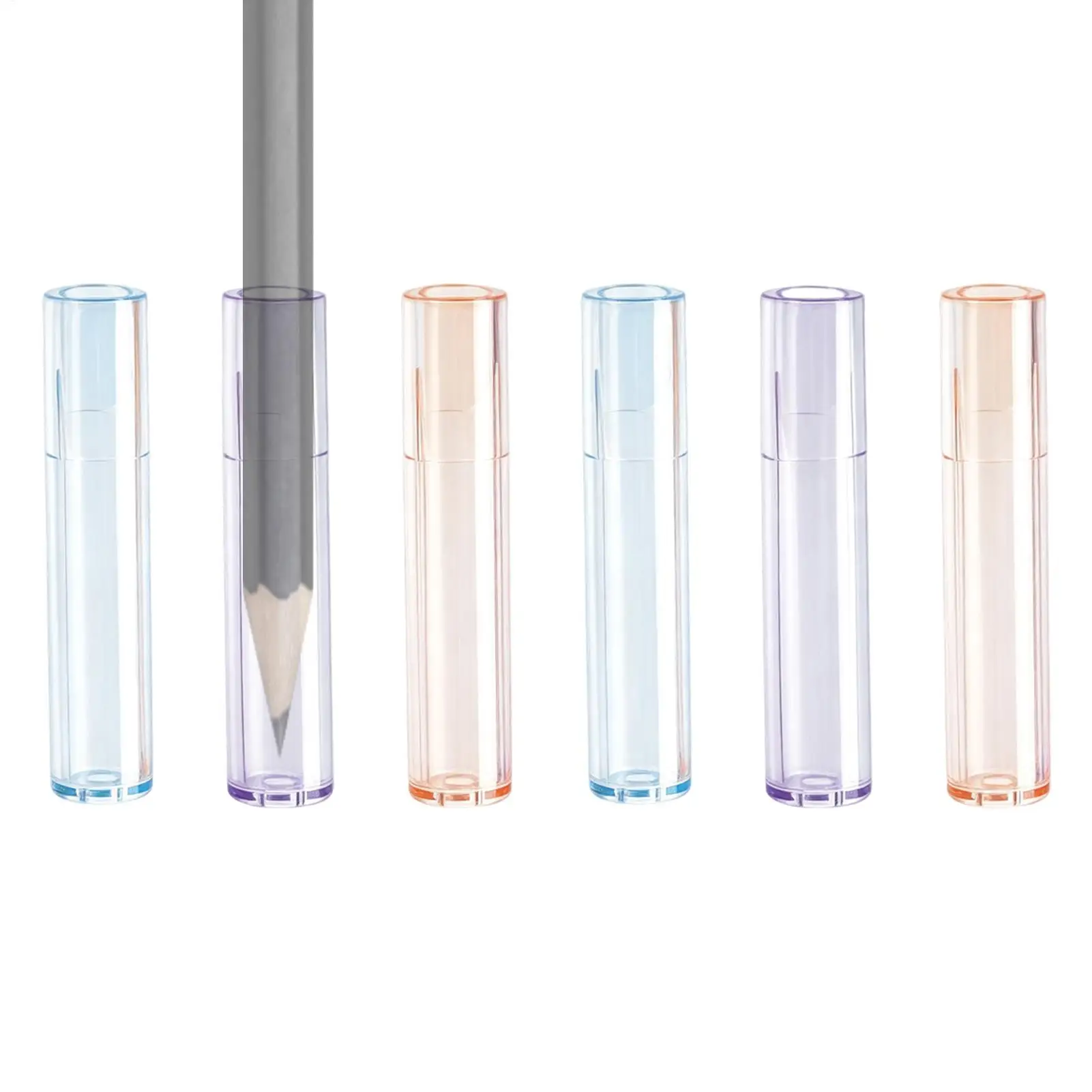 50pcs Pencil Caps Extender Tip Protector Pen Cover Transparent Plastic Pencil Extender Pencil Holder For Student School Office