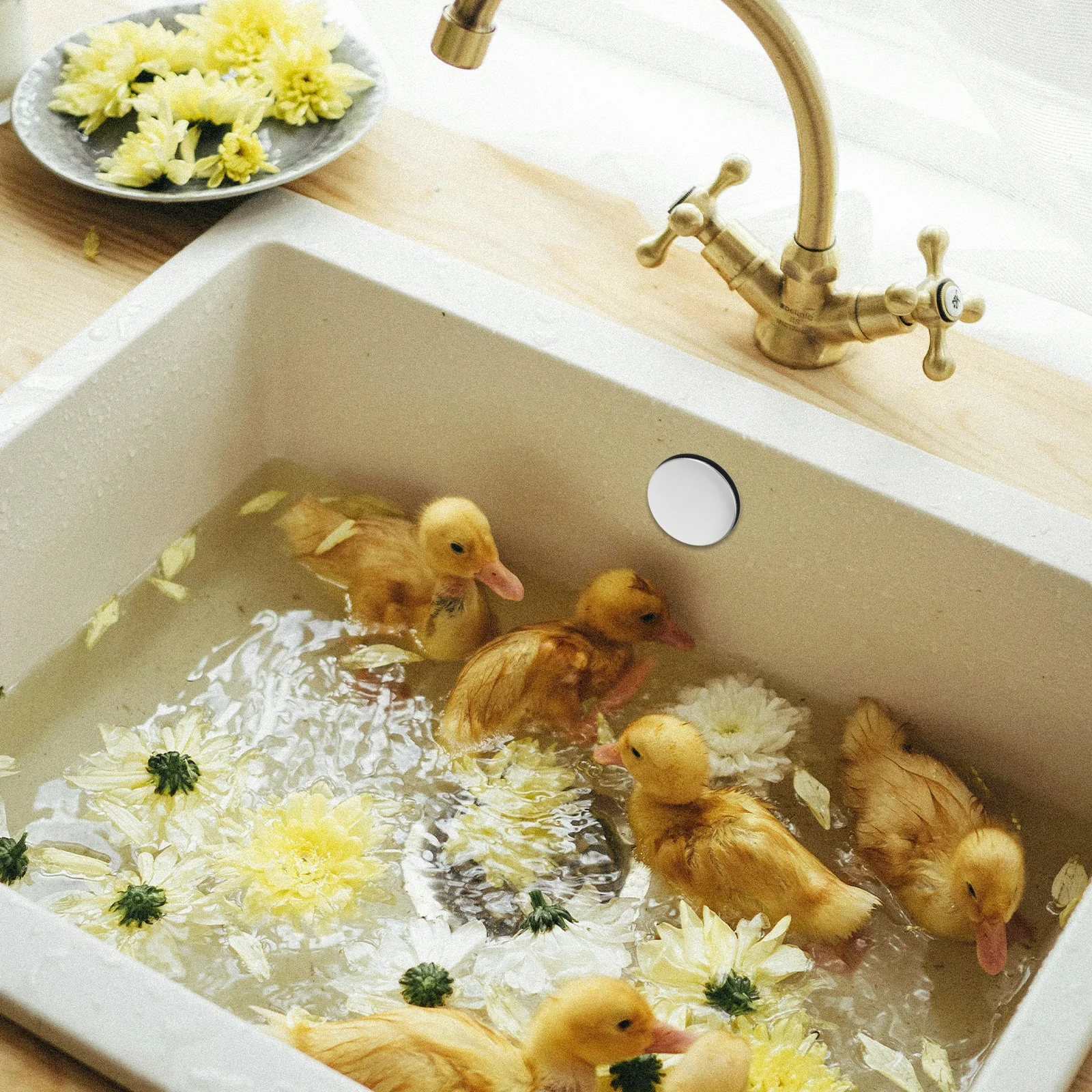 

Комплект из 2 заглушек для отверстий под смеситель, нержавеющая сталь и пластик, размер 31-40 мм, легко устанавливаемые, для кухонной раковины, аксессуары для раковины