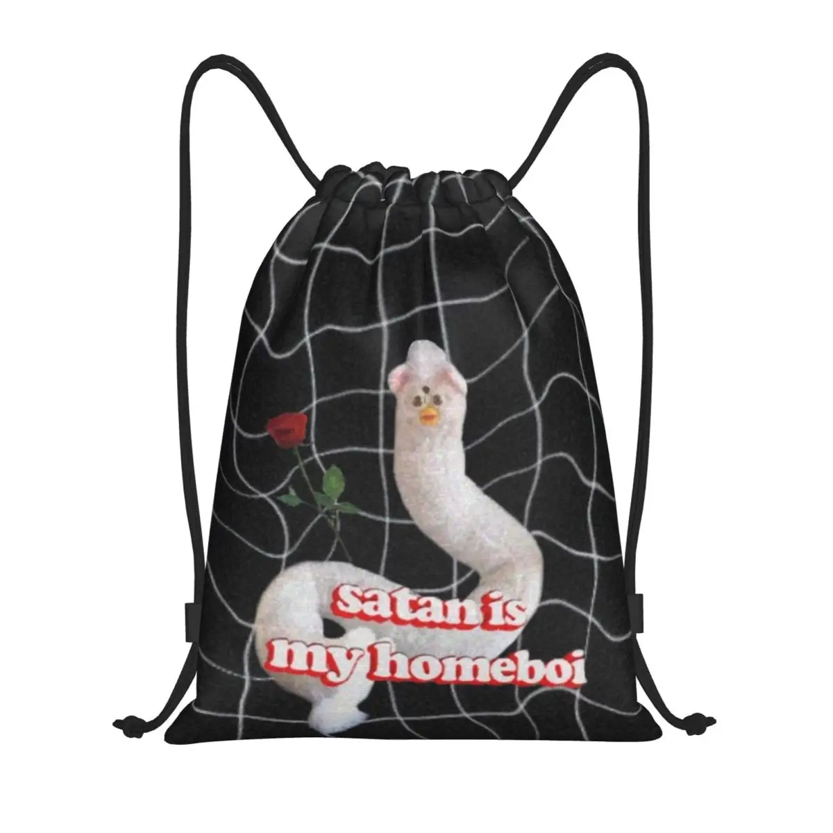 

Длинный меховой рюкзак сатана на шнурке, спортивная спортивная сумка для женщин и мужчин, рюкзак для покупок