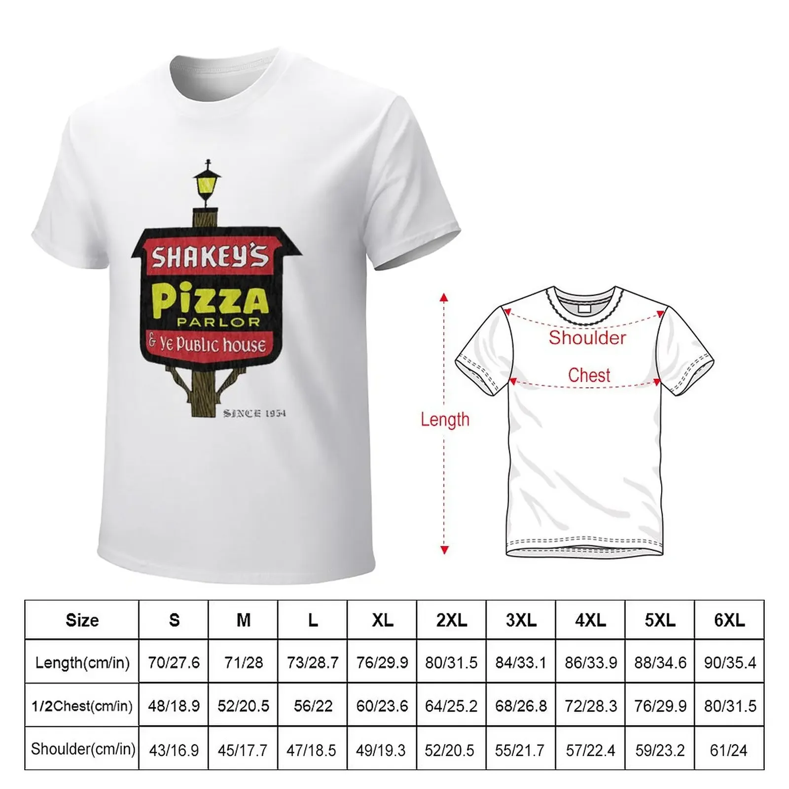 Shakeys T-ShirtYe Olde Pizza T-Shirt funnys korean fashion heavyweights black t-shirts for men