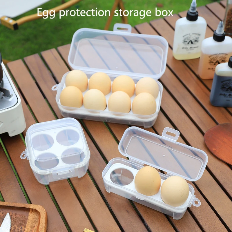 

3/4/8 Grids Egg Storage Box Portable Egg Holder Shockproof Kitchen Container Case Organizer for Outdoor Camping Picnic