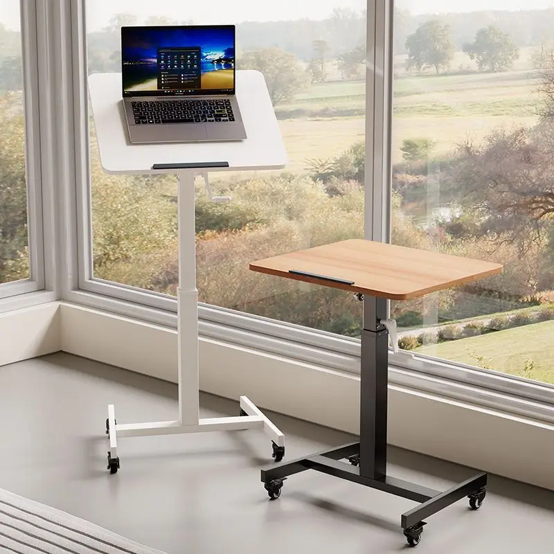 

Lifting table Removable hand crank desk Bedroom bedside table Household standing workbench High Computer