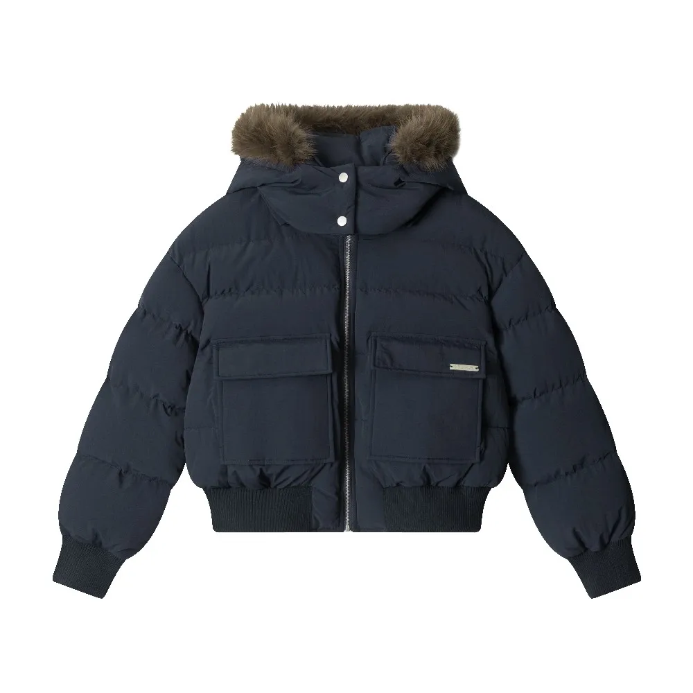 

Свободная ветрозащитная куртка со съемным капюшоном для волос, хлопковые пальто для женщин и девочек, водолазка, академическая верхняя одежда, весенне-зимняя одежда